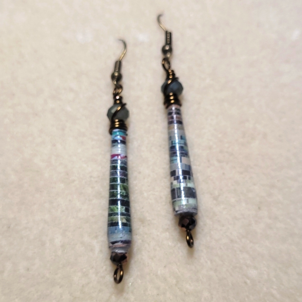 Handmade Paper Bead Earrings